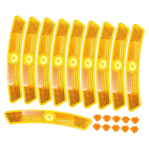 GOOHOCHY 10pcs Professional Bike Reflectors Compact Reflective Signs for Night Safety Portable Warning Stickers Durable Design for Bicycles and Motorbikes