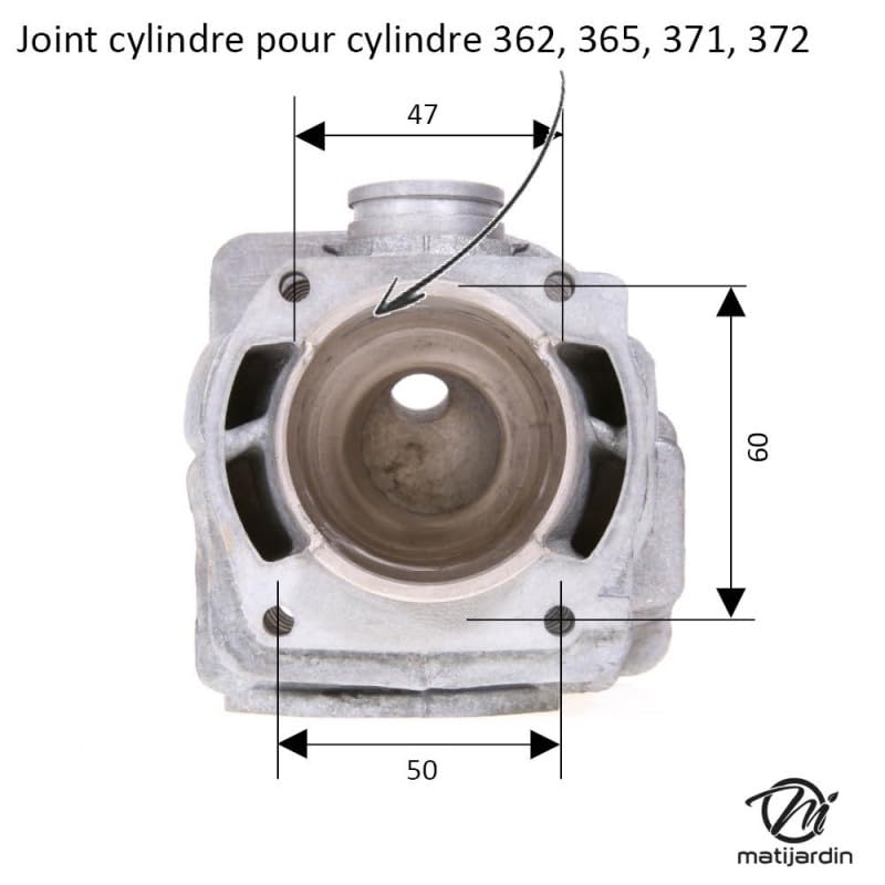 Matijardin - Cylindre piston pour tronçonneuse compatible avec Husqvarna 371, 372, 372XP, 362 avant 2007. Ø 50 mm