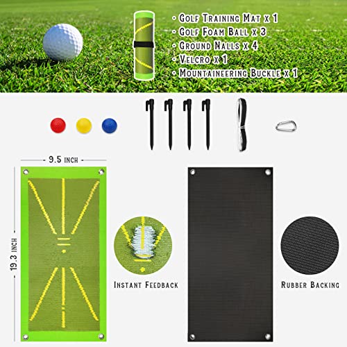 Incley Golf Training Mat For Swing Detection Batting, Path Feedback Golf Practice Mats, Golf Hitting Mat For Indoor Outdoor, Correct Putting Posture Golf Training Aids, Gifts For Golf Lovers #TOP1