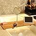 Produktbild GFYWZZ Badewannenablage Caddy mit Kosmetikspiegel, Weinglashalter & Kerzenhalter für Badewanne, Badewannenablage