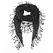 Women's Lightweight Fancy Triangle Lace Scarf with Floral (Black)