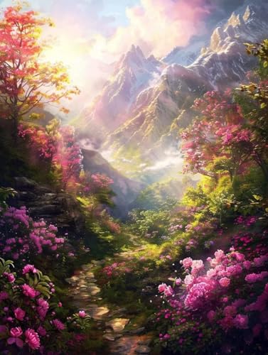 Peinture Diamant Adulte Route et Paysage Alpin pour Déco Salon