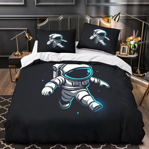 Housse de couette astronaute anti-acarien avec fermeture éclair invisible - 2