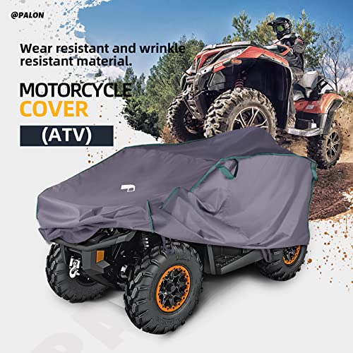 Palon Waterproof Atv Cover, Heavy Duty 420D Oxford Fabric 4 Wheeler Rain Covers, All Season Weatherproof Outdoor Uv Protection Cover, For Honda Polaris Rar Raptor Ranger Suzuki Kawasaki Yamaha, Gray #TOP1