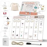 BETOTZ®   Planning de la semaine enfant magnétique – Semainier enfant avec 160 aimants – Organisation routine enfant dès 3 ans – Tableau planning hebdomadaire Montessori