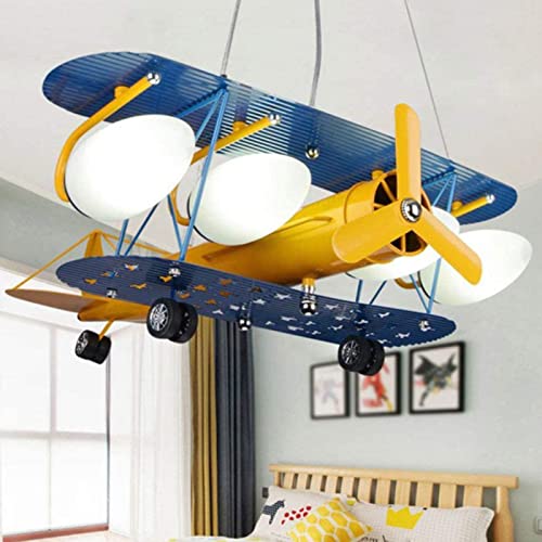 Qendsx Luz De Colgante De Avión E27 Led Light Beard De Niño Carración Niños Luz De Techo De Techo Luz De Protección para Los Ojos Cover