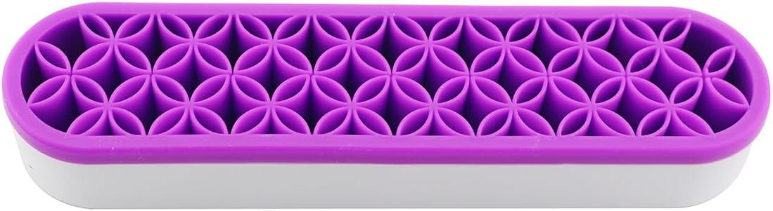 ZYAMY Multifunctional Cosmetic Brush Organizer Silicone Storage Holder With Slots For Eyeliner And Pencils Desk Organizer In Purple For Sewing Tools Scissors Glue And Sundries Storage