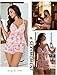 Avidlove Valentins Women's Pajama Sets Pink Mesh Lingerie Babydoll Sheer Pjs Cami Top and Shorts Nightwear