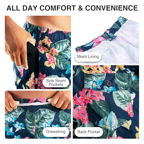 Image of Kanu Surf Men's Big Viper Extended Size Stripe Swim Trunk