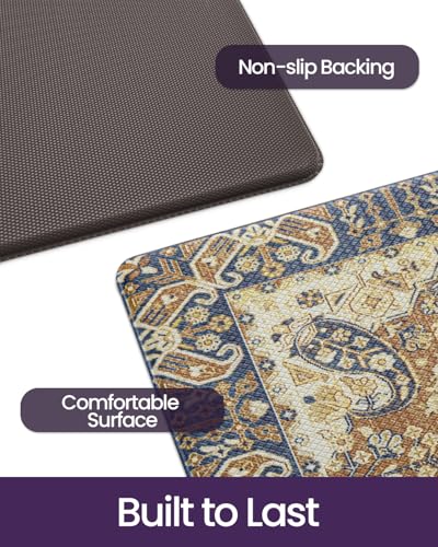 Tapis de cuisine anti-fatigue imperméable et doux DEXI marron large - 7