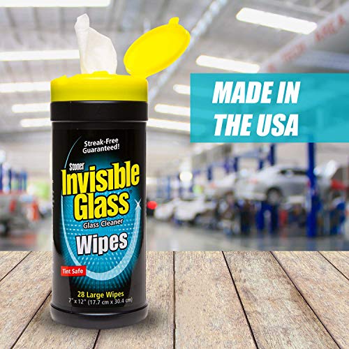 Invisible Glass 90166 28-Count Lint-Free And Ammonia-Free Large Glass Cleaning Wipes Are Tint Safe Enjoy Streak Free Windows, Mirrors, And Glass For Home And Auto #TOP6