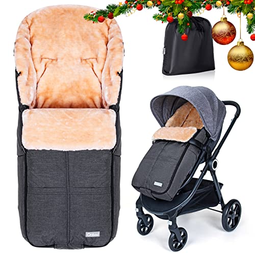 Orzbow Wool Warm Bunting Bag Universal,Suitable Below 5 ℃,For Alaska,Stroller Sleeping Bag Cold Weather,Waterproof Toddler Footmuff (Dark Grey) #TOP4
