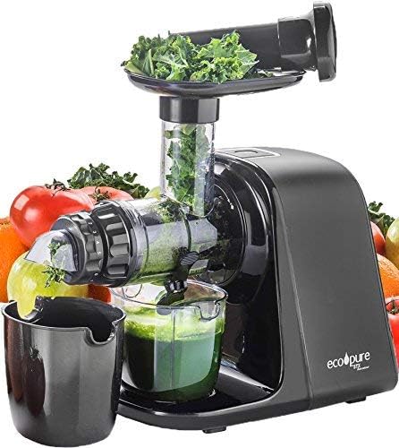 The Eco-Pure Slow Speed Masticating Smart Juicer, STX International Model STX-4000-EP, Featuring Variable Yield Capability, Flow Control Valve, Auto Reverse Anti-Jam, Extra Strainer and Cleaning Tool