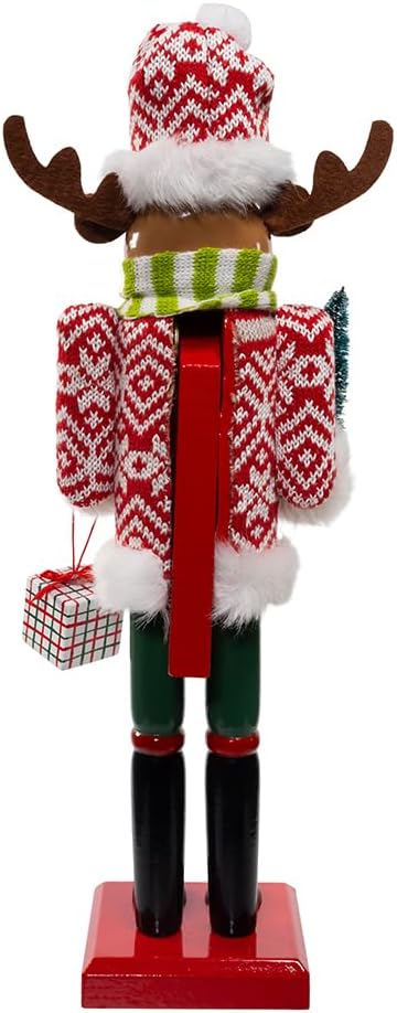 Kurt Adler 15-inch Wooden Reindeer Nutcracker