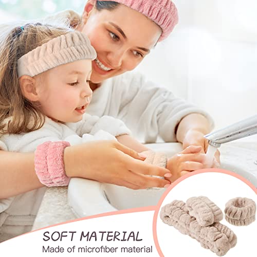 Chuangdi Conjunto de 9 faixas reutilizáveis de spa para pulso e lavagem facial, inclui 3 tiaras de m