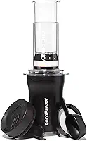 AeroPress Go Plus cafeteira portátil pequena, ideal para viagem, acampamento e escritório, prensa francesa multifuncional, cafeteira manual estilo espresso & pour-over, preparo em 2 min, Preto
