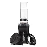 AeroPress Go Plus, Small Portable Coffee Maker Kit, Travel, Camping & Office, All-in-One French Press, Pour-Over & Espresso Style Manual Brewer, 2 Min Brew for Less Bitterness, More Flavor, Black Go Plus Black