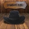 Cowboy Hat Black Sun Cap Faux Felt Leather Suede Fancy Dress Party Cowgirl Costume Outfit Western Travel Outdoor Sun Protection Mens Womens #2