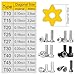Hanpex Long Arm Torx Star Allen Wrench Set, Star Key Set T10-T50, Hex Key Set Chrome Vanadium Steel(Cr-V), Tamperproof TORX L- Key Set (9-Piece)