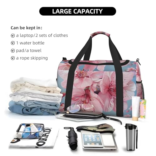 Japanese Cherry Flowers Print Daily essentials Large Capacity Hand Carry Bag for Weekend Getaways style Bags 6