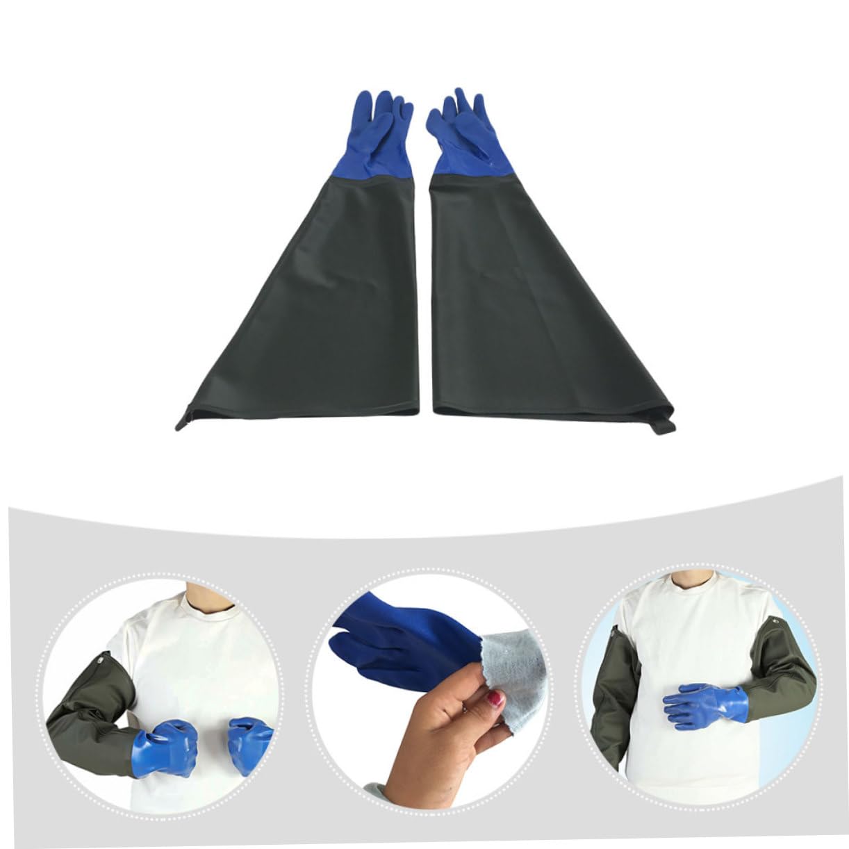 Sewroro Guantes de Goma Resistentes al Aceite y Ácidos con Recubrimiento PVC Antideslizante Extra Gruesos y Largos para Limpieza Industrial y Uso Seguro Trabajo Químico y Lavado de Platos