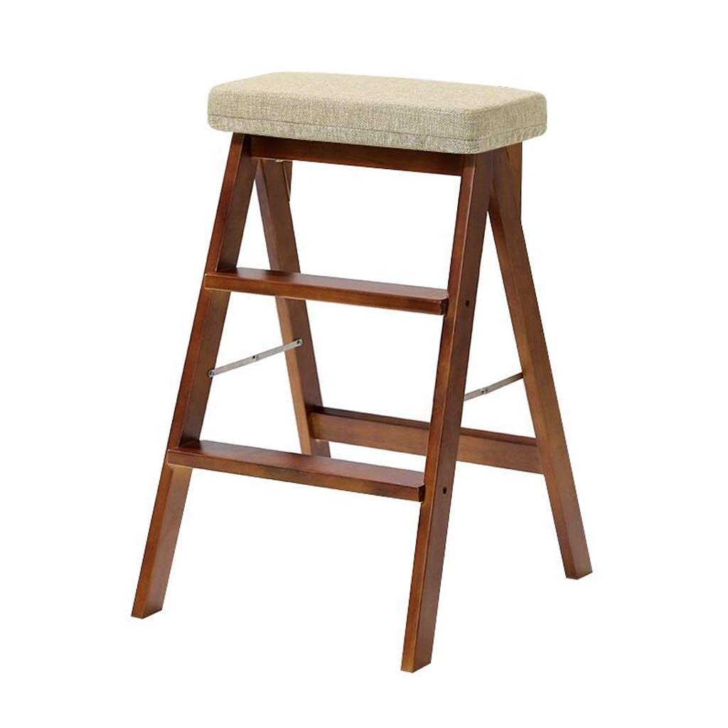 Tabouret pliant en bois massif à trois marches pour la cuisine