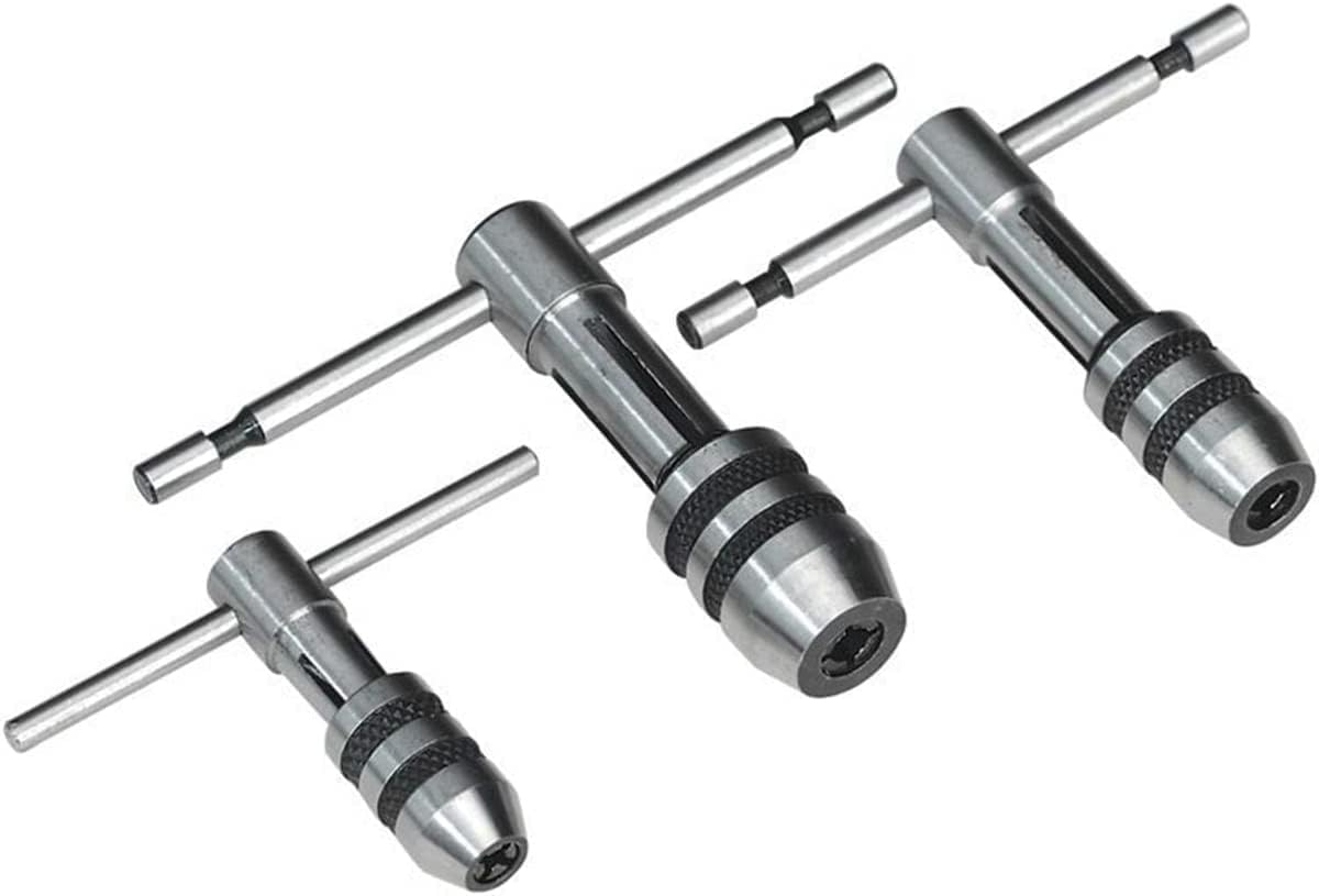 PRAZTECHยฎ ATW-0053 Adjustable T-Handle Tap Wrench Set โ 3 Piece M1-M4 / M4-M8 / M6-M12