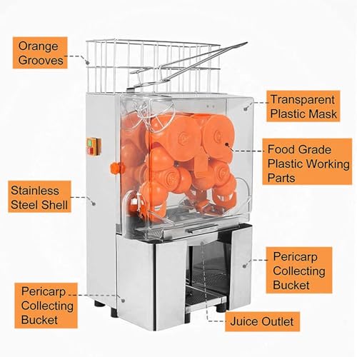 Exprimidor Automático De Naranjas: Extracción De Alta Eficiencia, Diseño Fácil De Limpiar, Funcionamiento Silencioso para Uso Comercial.