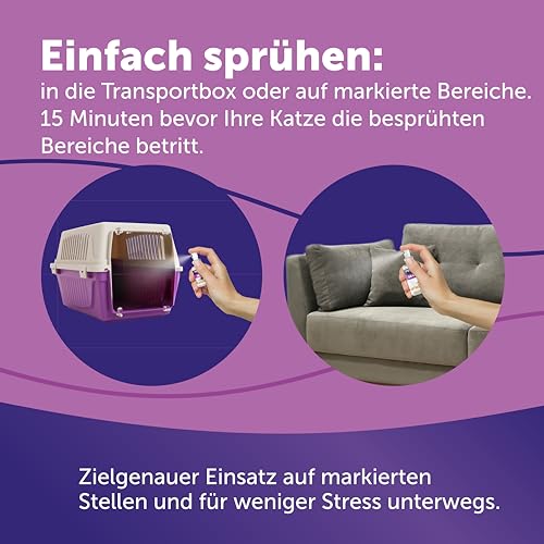 FELIWAY Classic Spray | Pheromone Katzen | 20 ml Spray gegen Stress | Für mehr Entspannung beim Autofahren | Für Zuhause und auf Reisen | 16 Anwendungen | von Tierärzten empfohlen, klinisch getestet