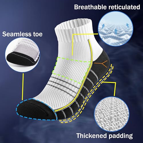 CONRAN KREMIX Athletic Running Socks Cushioned Breathable Sports Socks for Men and Women (6 Pairs)3