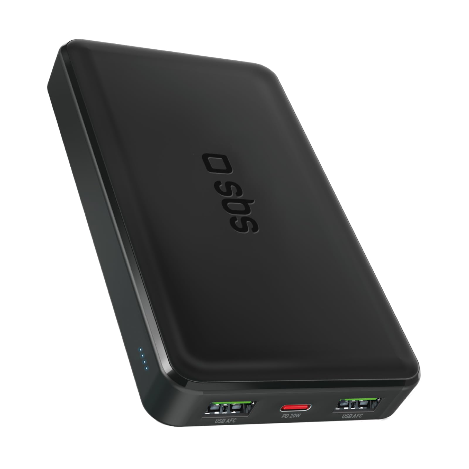 SBS PowerBank 10K FAST, 10000mAh, 22.5W Power Delivery (PD 3.0 PPS) | Power Bank con Ricarica Rapida, LED di Carica, USB-C, USB-A, Caricabatterie Portatile da Viaggio, Design Compatto, Nero
