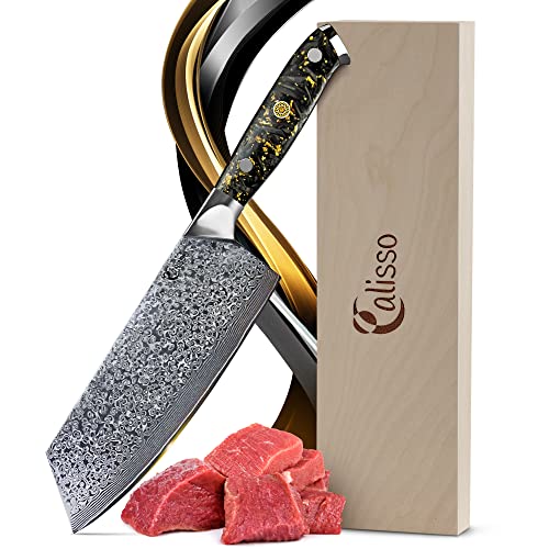 Calisso Chai Dao 67 Lagen Damaststahl - Damastmesser, Küchenmesser, Hackmesser, Messer, Edelmesser