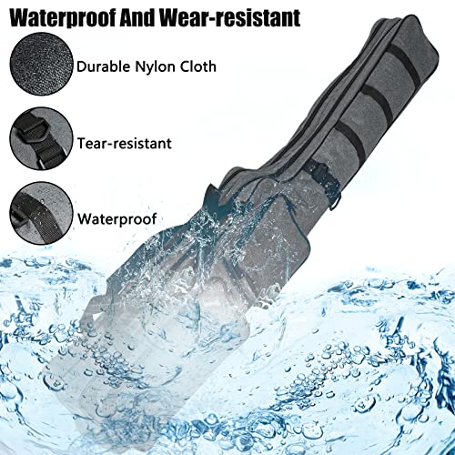 Bestfire Fishing Rod Case 4.9Ft Foldable Fishing Pole Case Bag Portable High-Capacity Fishing Pole Carry Organizer Outdoor Waterproof Fishing Accessories Bag For Family Friends #TOP3