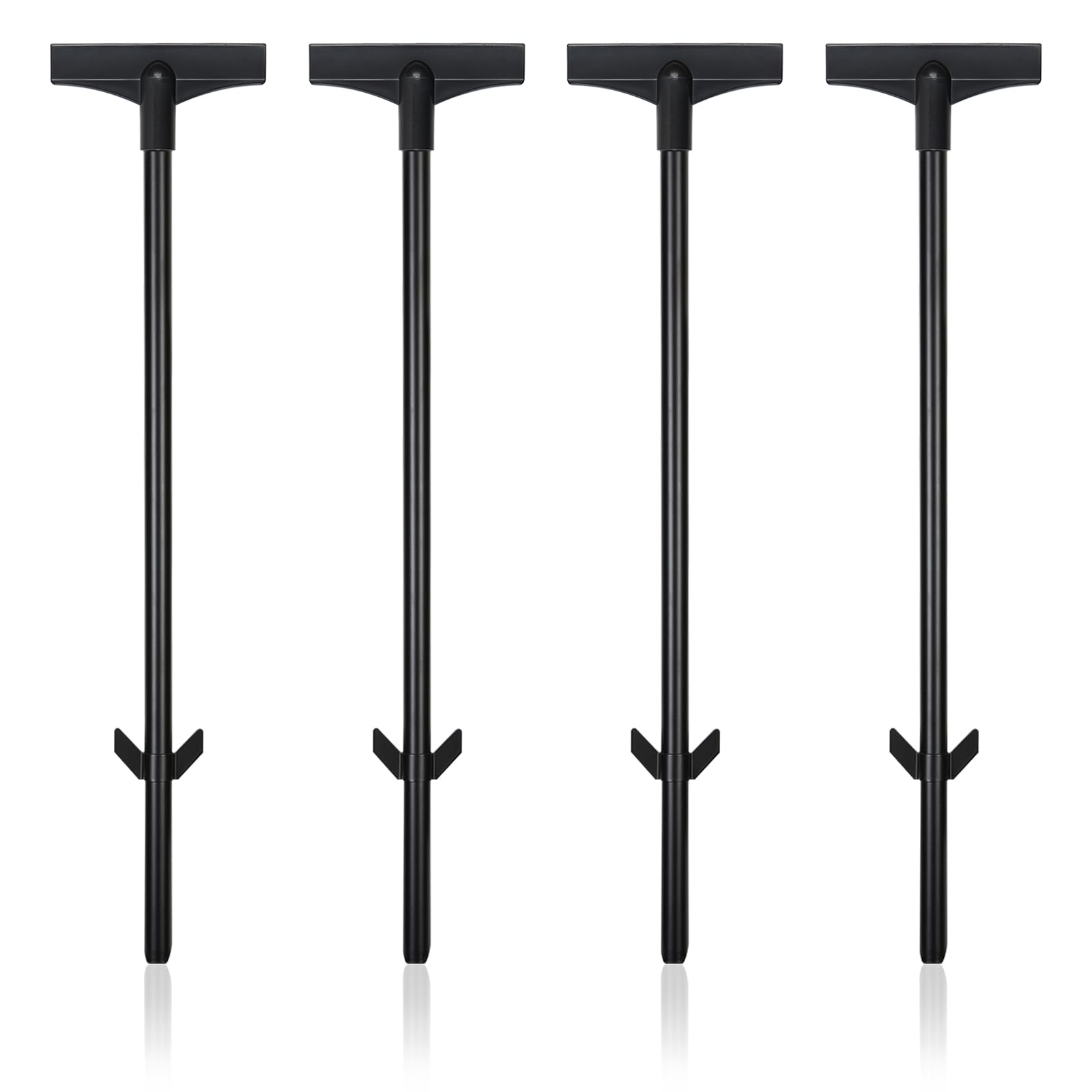 Estacas de señalización para carteles de 45 cm, soporte impermeable para señales de patio, soporte de letreros de metal, color negro, para jardín, patio, césped (4, negro)