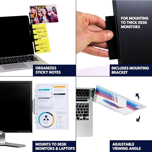 Note Tower Suporte de Papel para Documentos de Monitor para Digitação - Organizador de Notas Adesiva