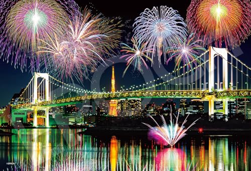 エポック社（EPOCH） 300ピース ジグソーパズル 日本風景 お台場幻想花火－東京 （26×38cm） 28-048s のり付き ヘラ付き 点数券付きのサムネイル