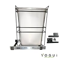 Vista 3 de Sistema de extracción de gabinete de basura individual de 35 cuartos (9 galones), 1 basura, cubo de reciclaje (gris) cromado pulido, kit de montaje