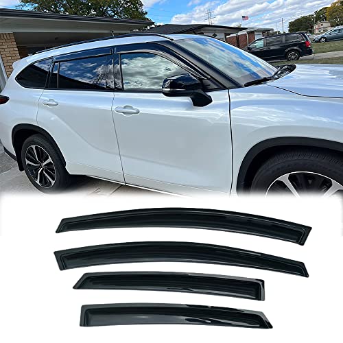 Vicojetor 94739 Sunproof Waterproof Side Window Wind Deflector, 4Pcs Tape On Protective Replacements Rain Guards, Window Visors Fit For 2020-2023 Toyota Highlander #TOP14