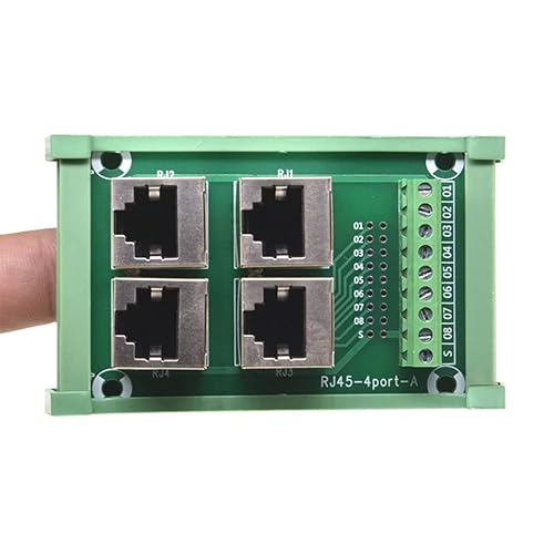 Miniatura 2 de Placa de ruptura de distribución del conector Ethernet del soporte del carril del estruendo RJ45 8P8C, conector del bloque de terminales de Jack
