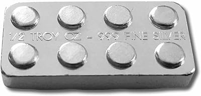1/2 oz .999 Fine Silver - Monarch Building Block Bar - Half 2x4