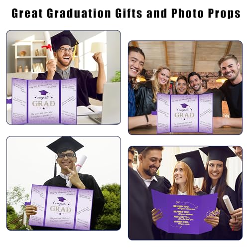 Image of Vlipoeasn 2026 Graduation Guest Book Alternative, Purple Gold Class of 2026 Graduation Party Decorations, Graduation Signature Book for 2026 College High School, Unique Graduation Gifts for Friends