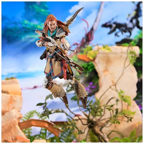 Image of PlayStation Horizon Forbidden West, Deluxe 6 inch Aloy Action Figure with 15 Accessories, The Shapes Collection, for PS5 Fans & Collectors Ages 17+