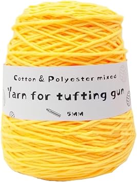 8 Strands tufting Yarn for Rug Making,5mm Thick Thread,Cotton and Polyester Blended,Punch Needle hooking Wool Ball,380g per Ball