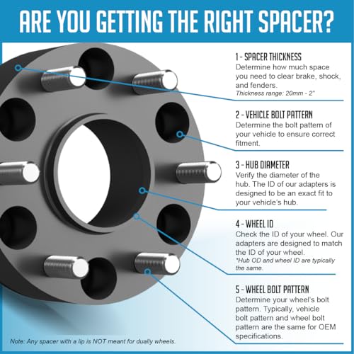 image for Wheel Accessories Parts 2 Pcs Hub Centric Wheel Spacers Adapters 6x5.5