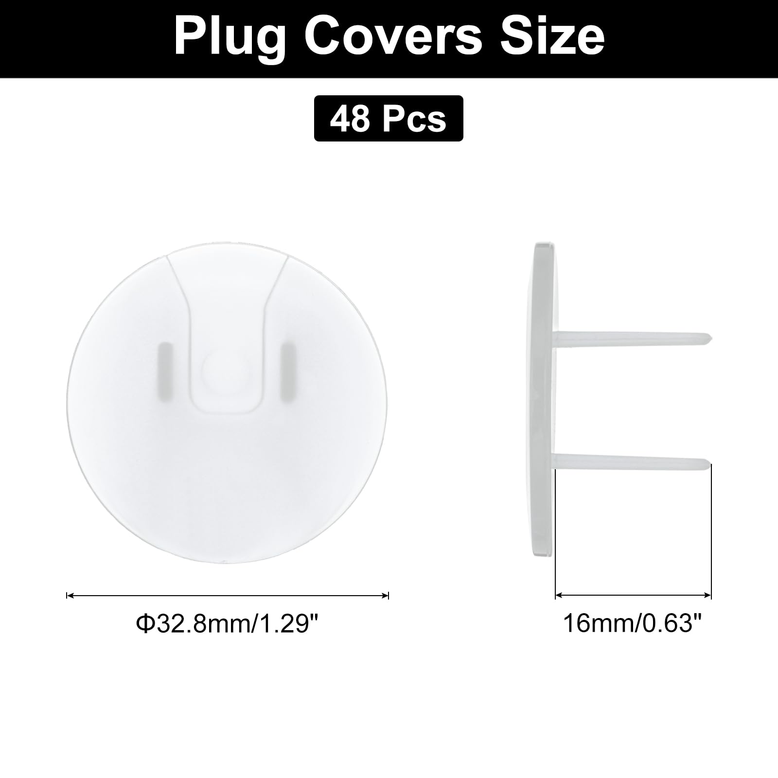 MECCANIXITY 48 Pack Outlet Covers Proofing, Plug Covers Easy Installation Electric Plug Protectors Safety Socket Cover Plugs Protector Transparent