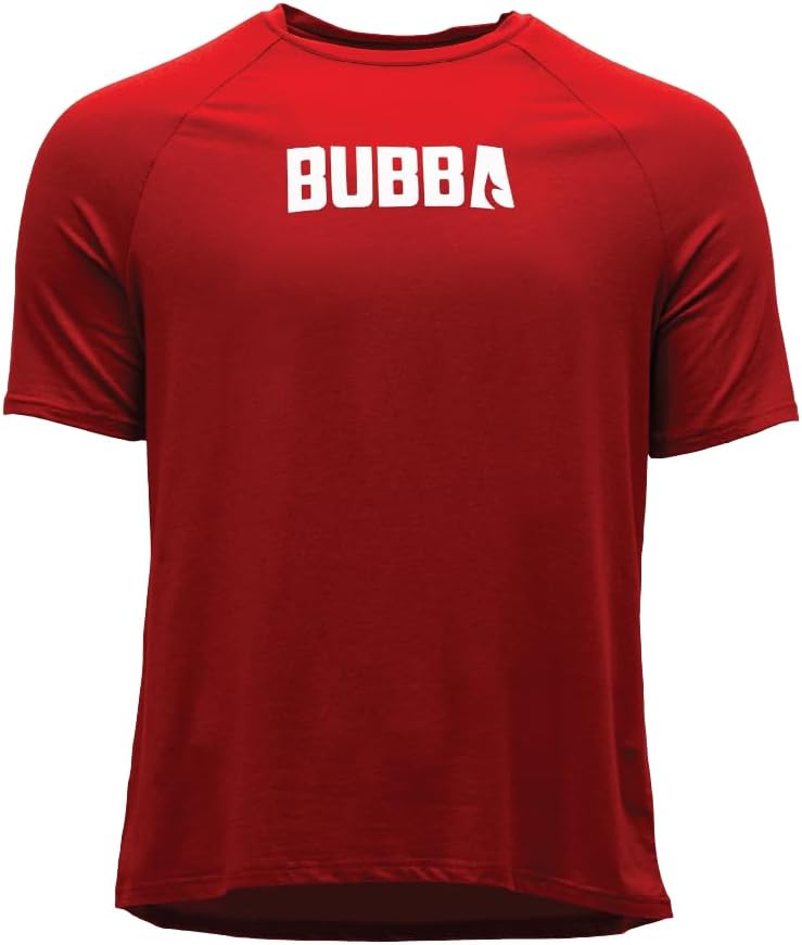 BUBBA Men's Bahura Short Sleeve Fishing Shirt with UV Protection, Moisture-Wicking, Bamboo Materials, for Fishing, Outdoors