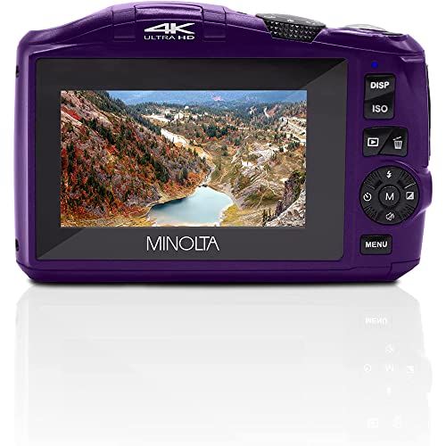Minolta Mnd50-P 48 Mp 4K Ultra Hd 16X Digital Zoom Digital Camera (Purple) Bundle With Deco Photo Point And Shoot Field Bag Camera Case (Black/Red) #TOP5