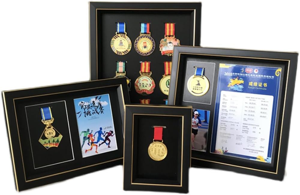Medal Display-Medal Display Box-3D Medal Box Photo Frame Marathon Medal Display Stand, Triathlon, Football Gymnastics, All Sports Medal Badge (8*6in) (9.13)