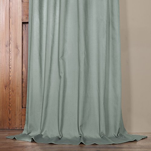 Image of HPD Half Price Drapes Solid Tie Top Cotton Curtains 108 Inches Long (1 Panel) Luxury Light Filtering Curtains for Living Room, Modern Semi Sheer Curtain for Bedroom, 50W X 108L, Jasper Stone