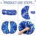 Hoteam 12 Pack Cheerleading Pom Poms Cheer Pompoms with Baton Handle Metallic Foil Pompoms for Adult for Team Sports Party Dance Cheering Squad Accessories, 14 Inch (Blue,Matte White)